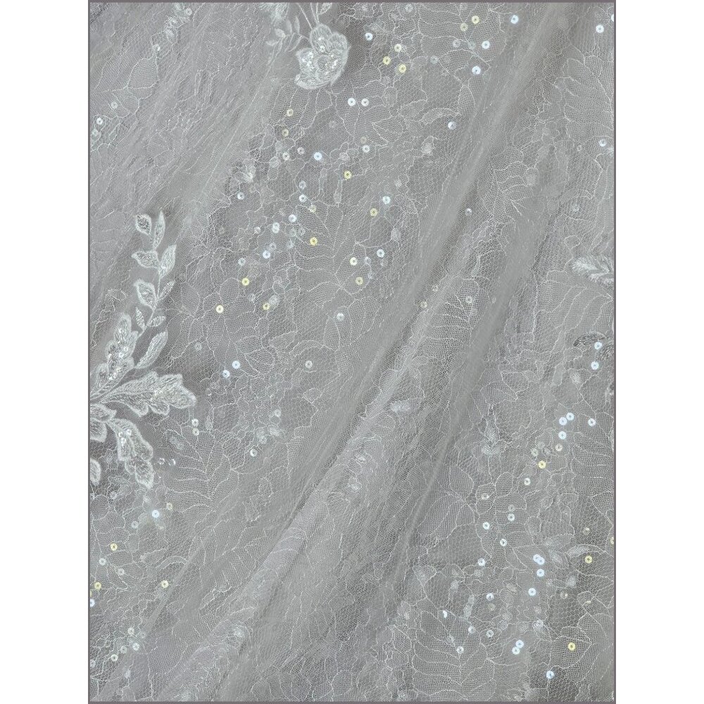 NWOT Ivory Illusion Neckline Plunge A-Line Floral Lace Wedding Gown - Morilee - Picture 11 of 12